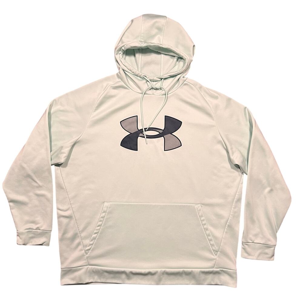 Under Armour Pale Green Blue Logo Loose Fit Pullover Hoodie Womens Size XXL